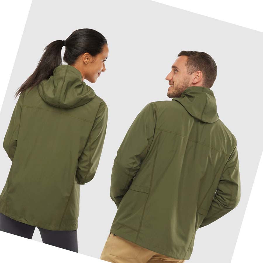 Chaquetas Salomon OUTLIFE PACKABLE SHELL U WINDBREAKERS Mujer Verde Oliva | MX 2469VRW